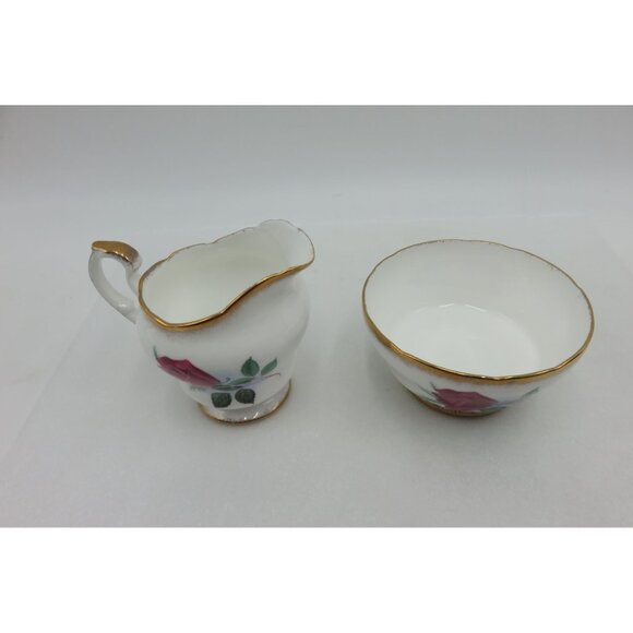 Paragon Fine Bone China Creamer and Sugar Bowl Rose Theme Vintage - Picture 4 of 10